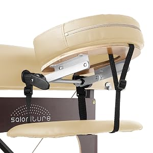 Precision crafted, adjustable headrest, reiki panels, sturdy reinforced, holds 450 lbs., arm sling