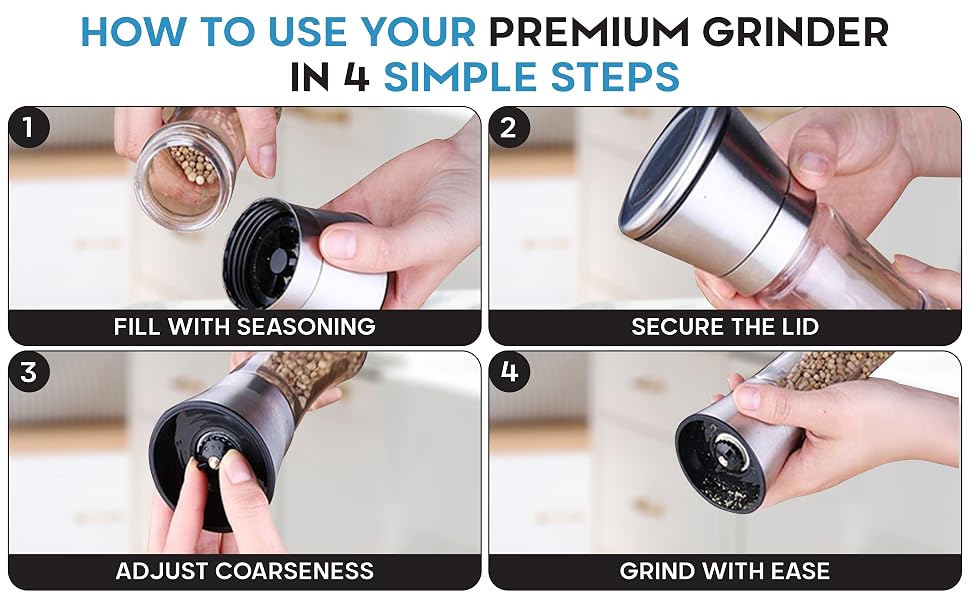 easy to use grinder salt paper mill grinder spice luxury electeric grinder