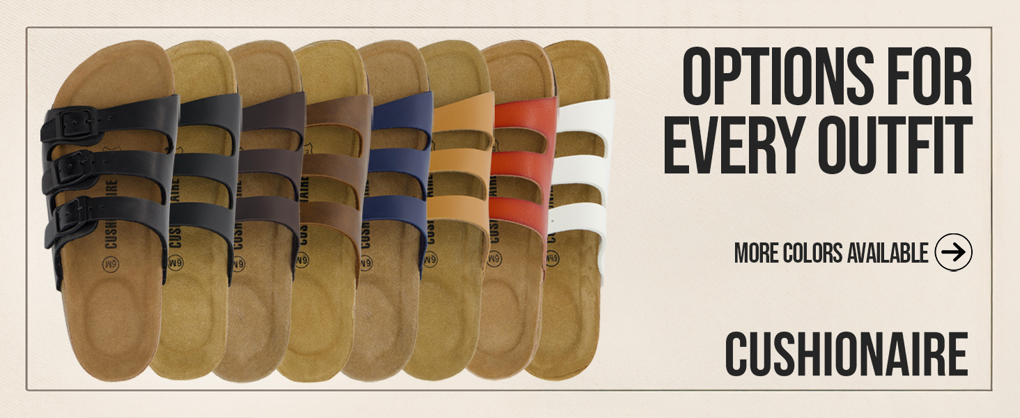 Lela, banner, lifestyle, cork footbed sandal, cushionaire
