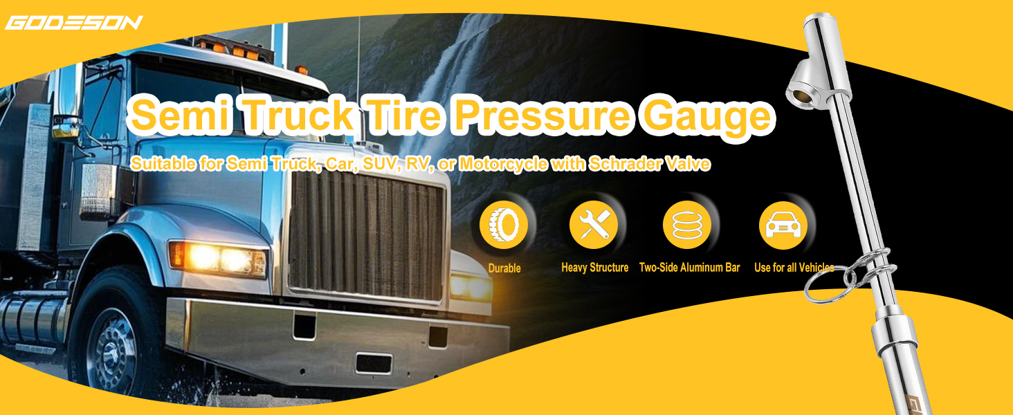 Semi truck tire pressure gauge
