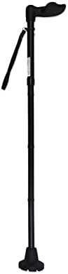 KMINA Folding Walking Cane for Women and Men, Palm Grip, Right Hand, Black