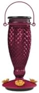 Perky-Pet Diamond Wine Top Fill Glass Hummingbird Feeder, 24 oz Capacity | Built-in Bee Guards for Outdoors, Purple Hanging Wild Bird Feeder