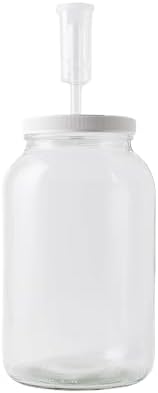 FastRack 1 Gallon Mason Jar Wide Mouth & Twin Bubble Airlock for Fermentation, Pickling