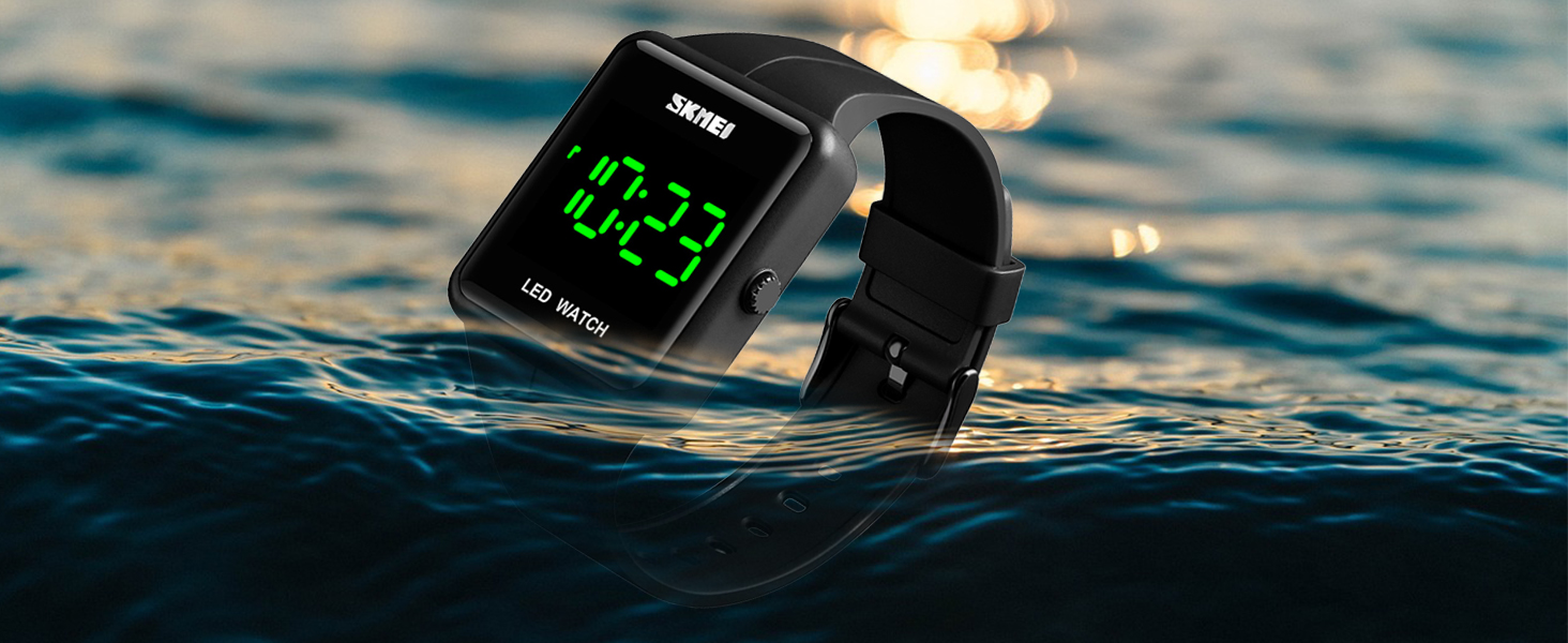 women men waterproof digital watch