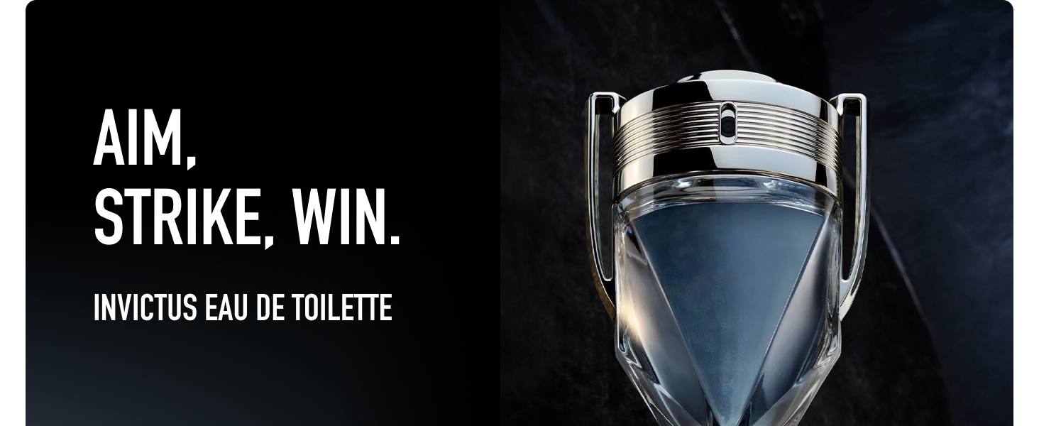 Perfume for men in a black trophy bottle with aromatic aquatic fragrance and bold design