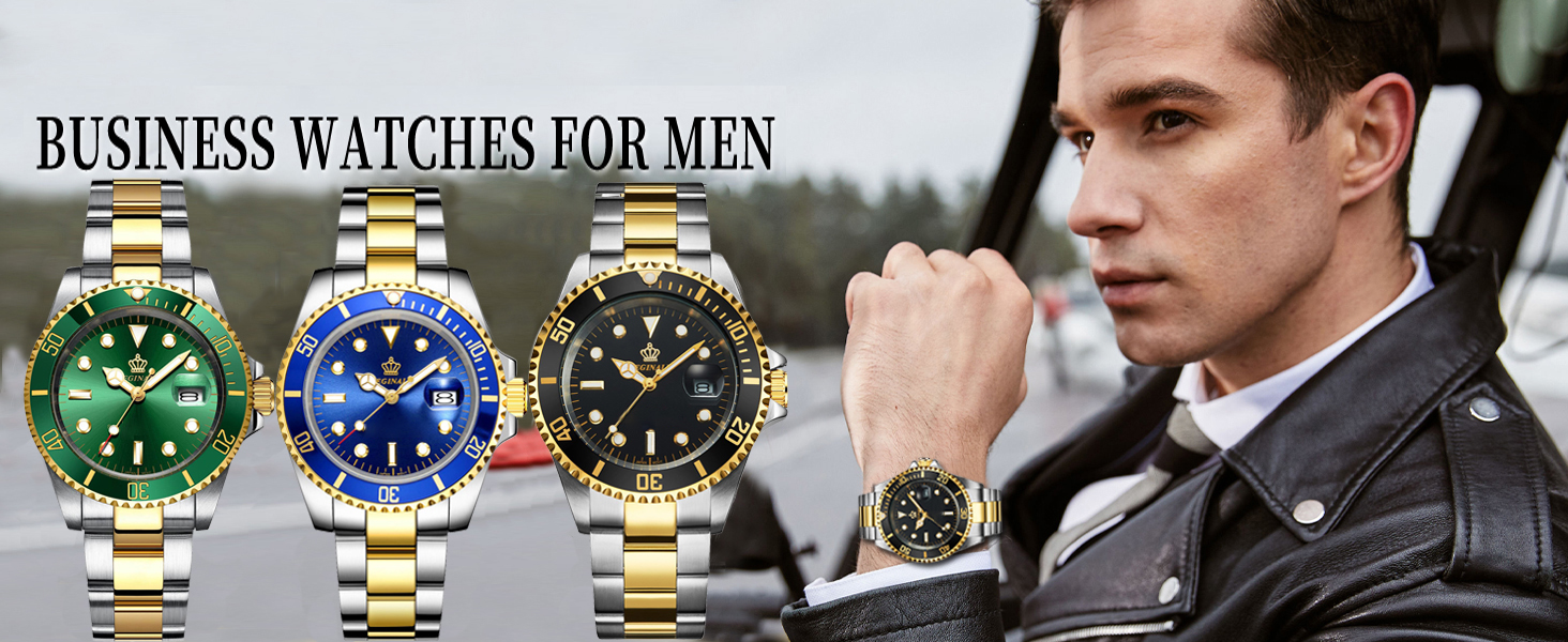 FANMIS Mens Luxury Rotatable Bezel Sapphire Glass Wrist Watch