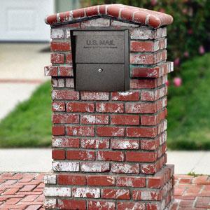 Masonry Brick Column Locking Rural Residential XL Locking Steel Package Mailbox