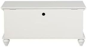 BOWERY HILL Transitional Rubberwood Cedar Chest, 40.5" W x 17.33" D x 19" H, MDF and Tupelo Veneer, White Finish, Faux Plank Details
