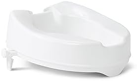 Medline Raised Toilet Seat with Secure Side Locks, 4" Elevation - 250 lbs. Capacity, for Seniors, Elderly