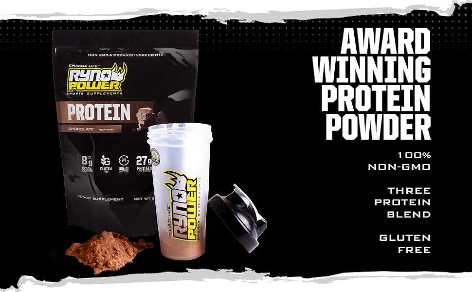 Award winning protetin powder 100% non-gmo, three protein blend, gluten free