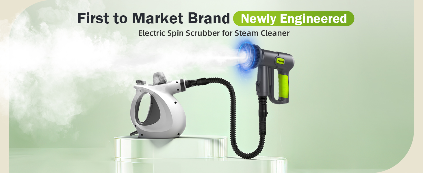 Phueut Steam Electric Spin Scrubber Newly Engineered for Tile Grout Bathtub Stain Removal