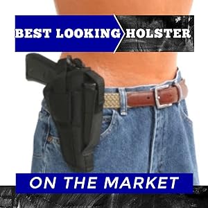 Belt or Clip on Side Holster w/Magazine Pouch