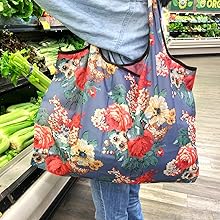 reusable bag shopping eco market tote nylon extra large grocery