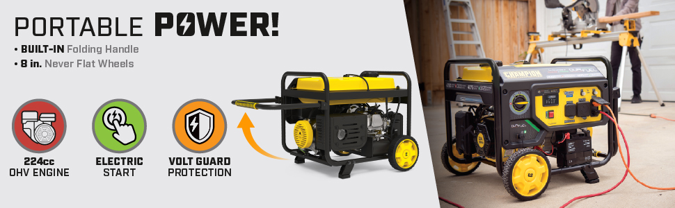 3800W Electric Start Dual Fuel Generator with CO Shield