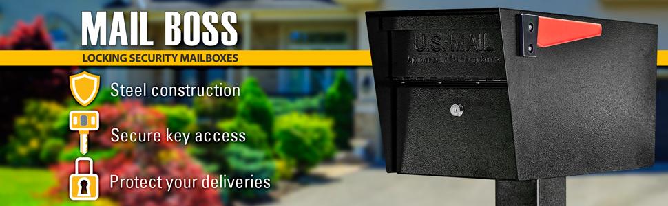Residential theft proof USPS approved large security locking curbside post mount mailbox with key