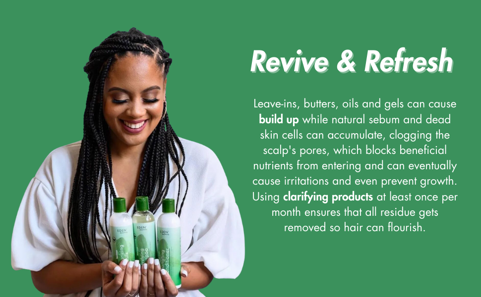 Remove product buildup and help improve scalp health with Eden peppermint tea tree collection