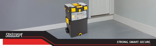 Stalwart Stackable Toolbox on Wheels