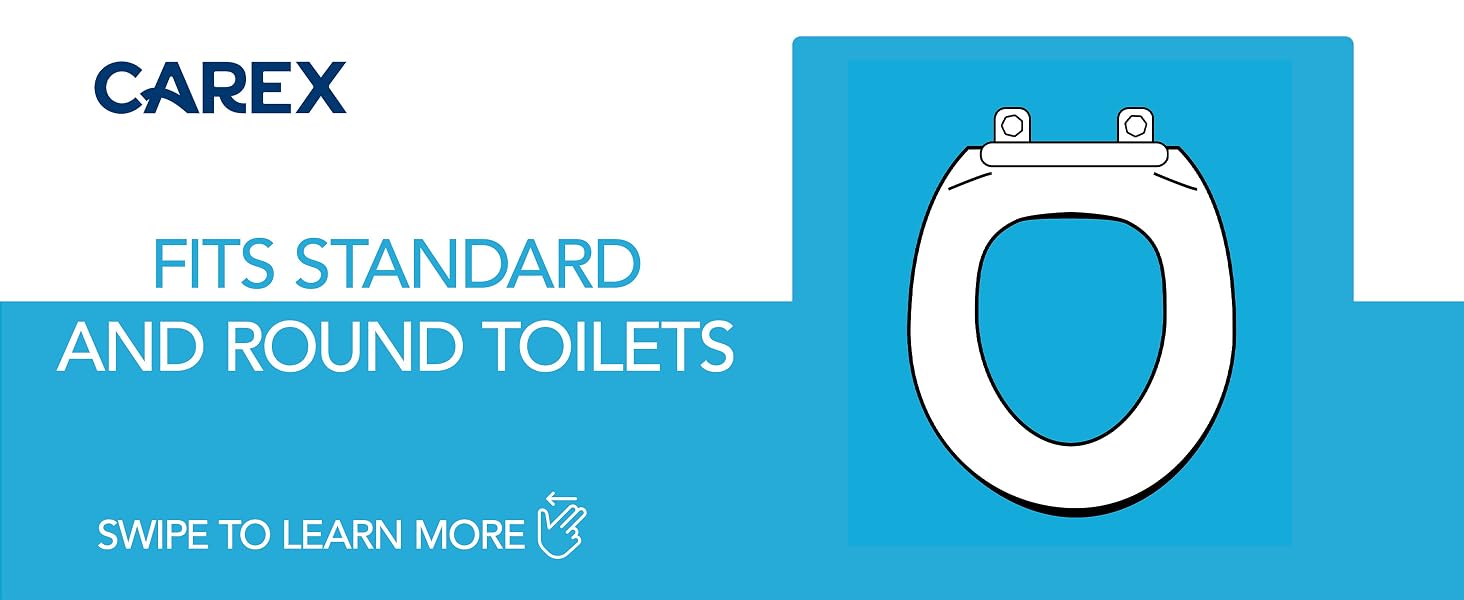Elevated Toilet Riser with Removable Padded Handles, Easy On and Off, Support 250 lbs