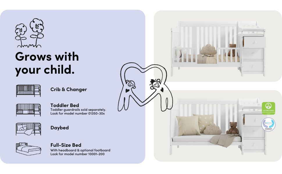 Storkcraft Convertible crib changing table diaper baby nursery bebe cuna delta chilren babyletto