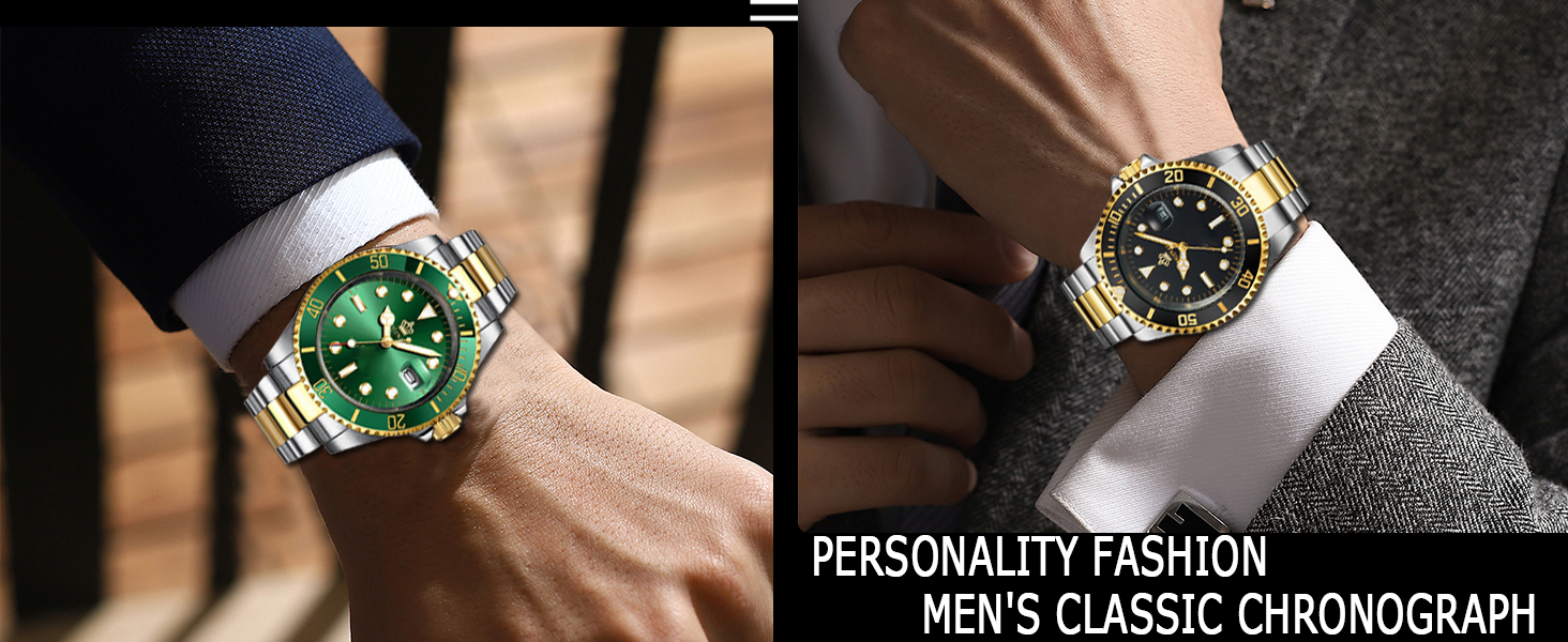 FANMIS Mens Luxury Rotatable Bezel Sapphire Glass Wrist Watch