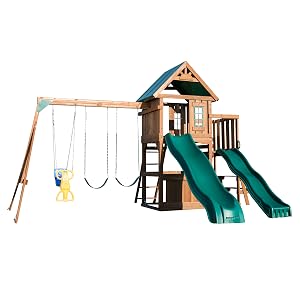 Willows Peak Deluxe, WS 8350, swing set for kids, swing set with slides, wooden swing set