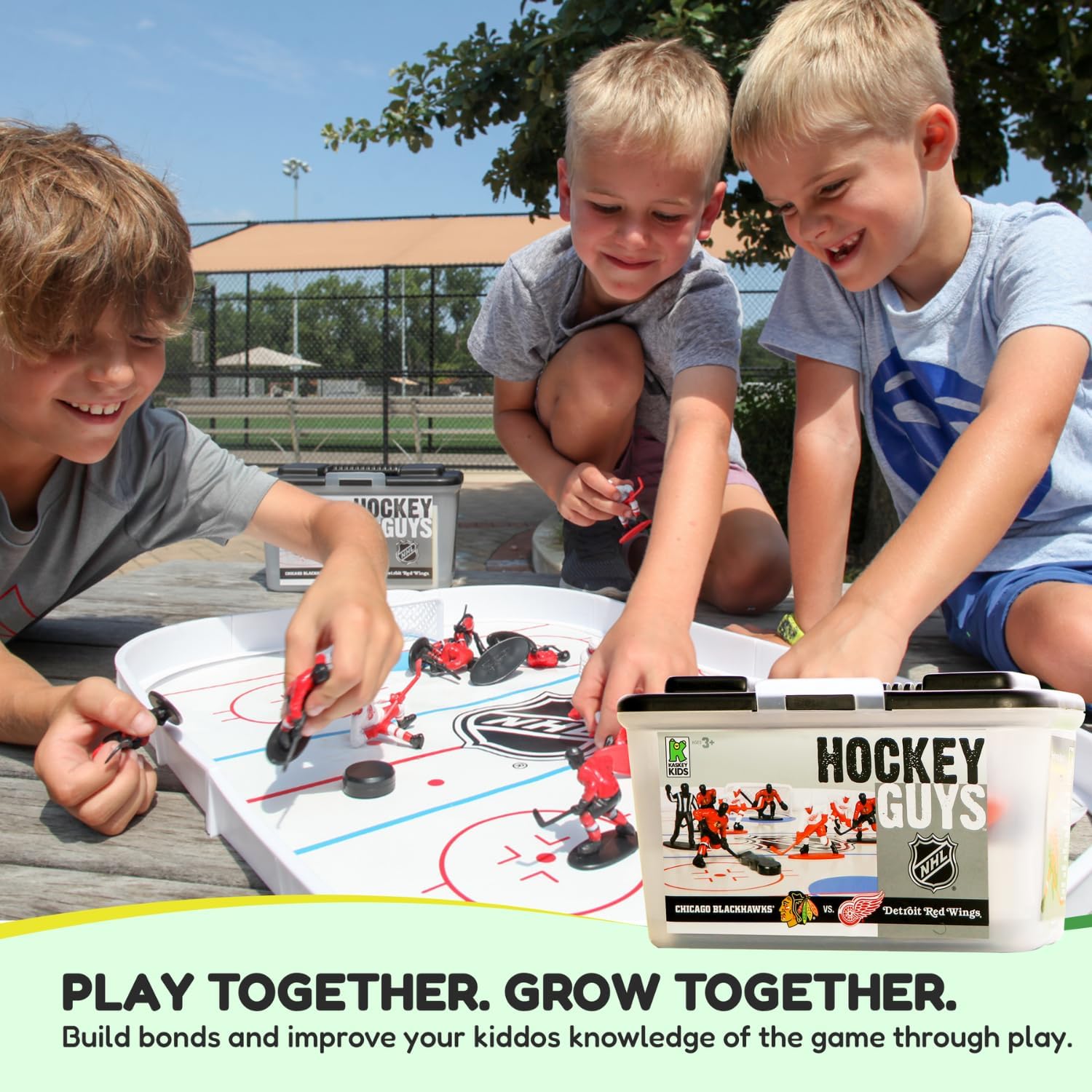 Kaskey Kids NHL Hockey Guys, Rangers vs. Bruins, 27 Pieces in Each Set, Includes 2 Teams, Accessories, and Travel Storage Case