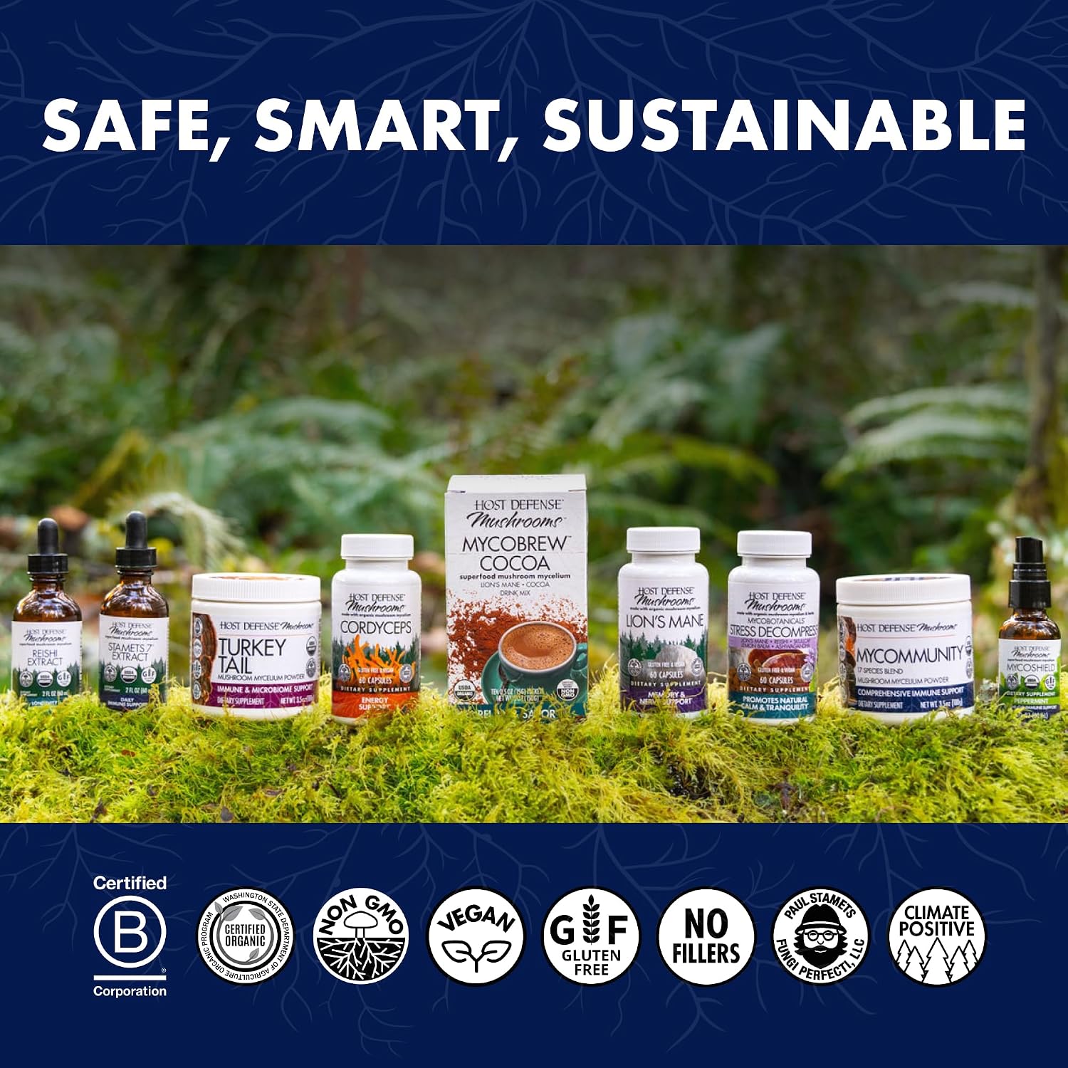 Host Defense Stamets 7-7 Species Blend - Mushroom Supplement for Immune Support - Includes Royal Sun Blazei, Cordyceps, Reishi, Maitake, Lion's Mane, Chaga & Mesima - 60 Capsules (30 Servings)*