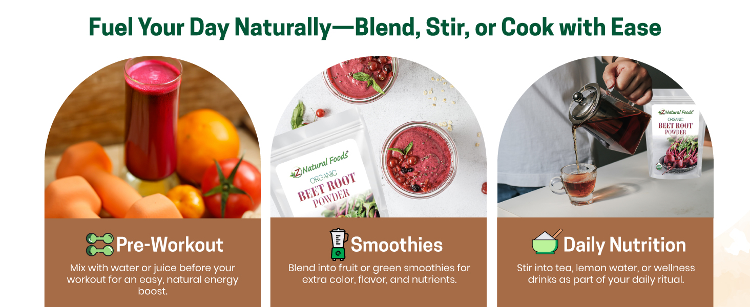 Organic Beet Root Powder - Nutrient-Dense Beetroot Powder with Antioxidants