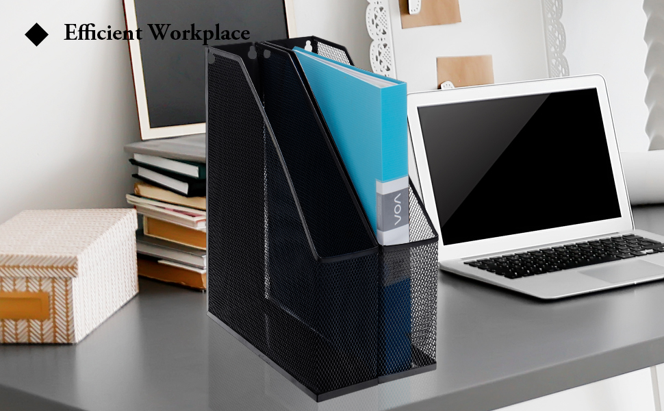 Wire Mesh Wall Mounted or Freestanding Document Rack, Magazine and File Holder