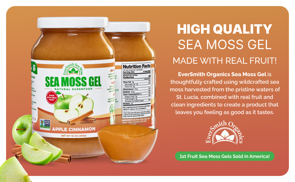 Wildcrafted Sea Moss Gel, Irish Sea Moss Gel, Fruit Flavored Sea Moss Gel, Raw Sea Moss Gel