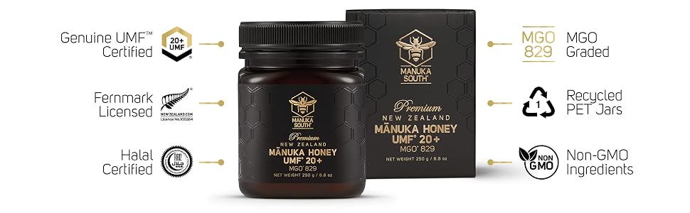UMF 20+ Premium New Zealand Manuka Honey Non-GMO