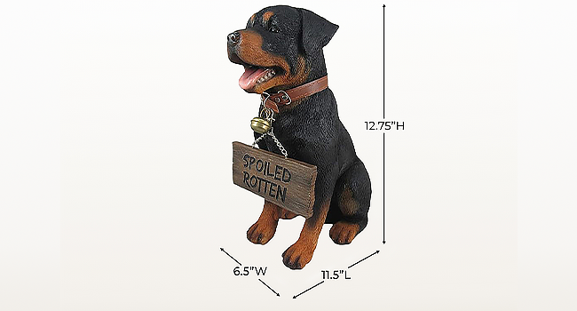 The statue is 12.75&amp;#34;H by 6.5&amp;#34;W by 11.5&amp;#34;L
