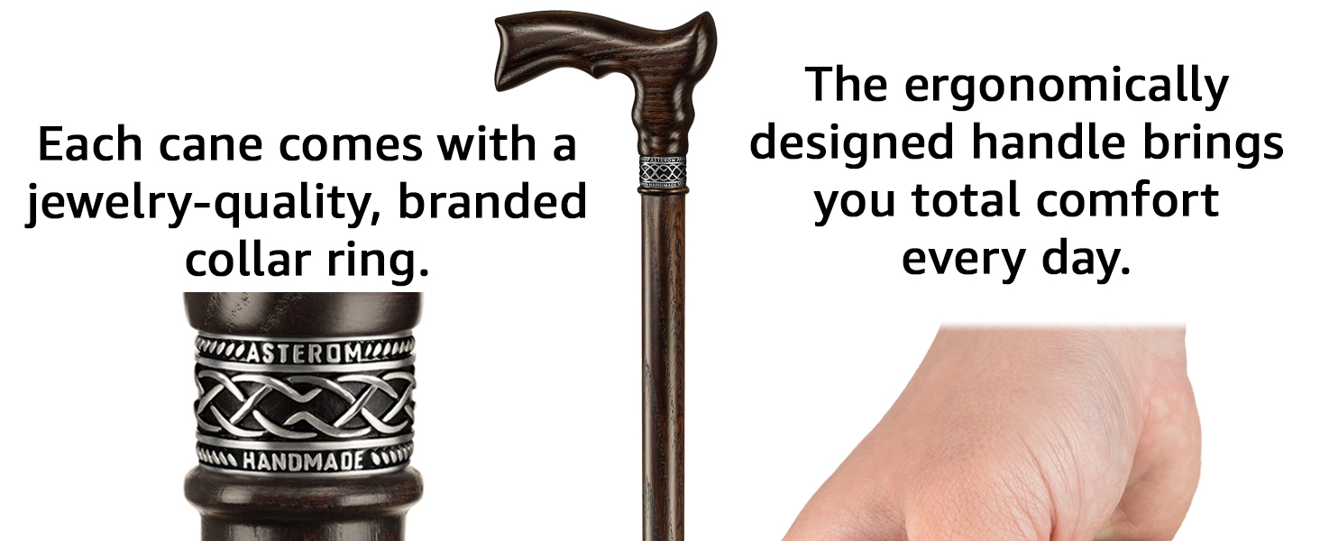 Classic unique wood walking cane for men and women