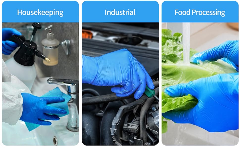 Multi application glove for housekeeping industrial food processing medical exam cleaning safety