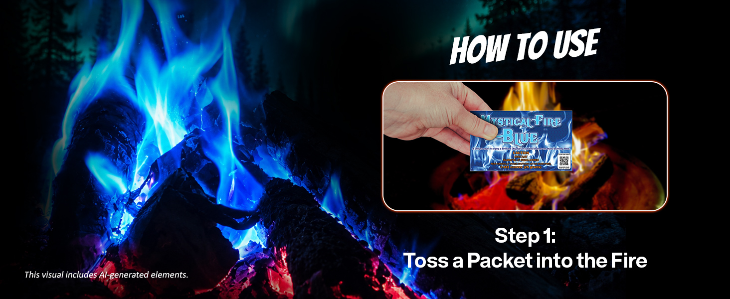 Mystical Fire Blue Color Changing Packets- Blue Flames