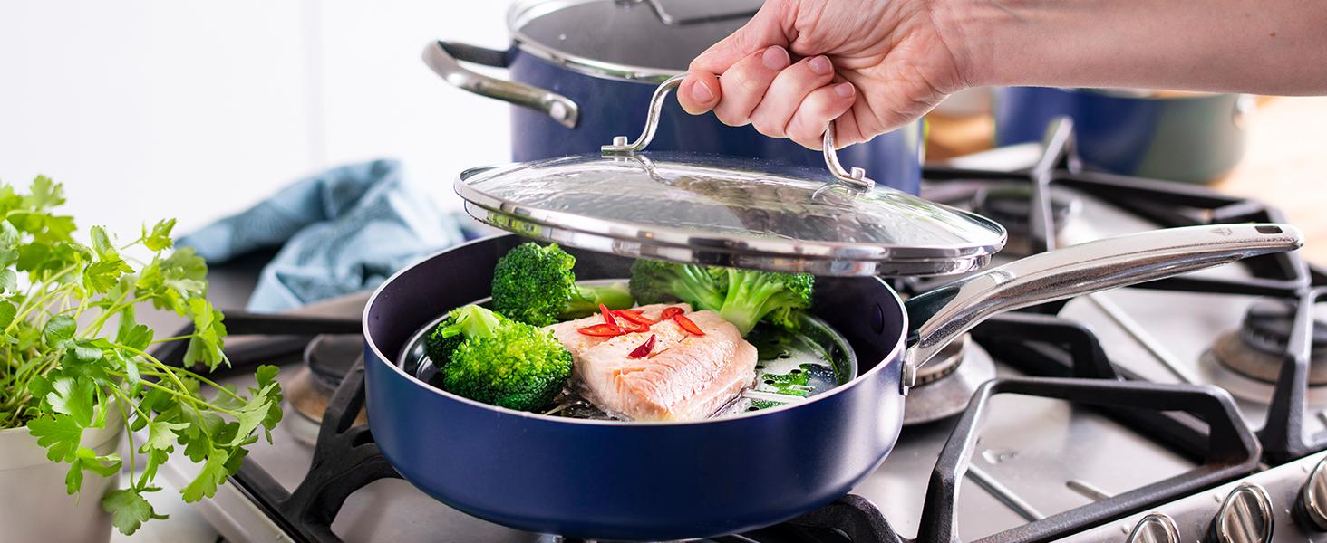 Blue Diamond, Ceramic Nonstick, Glass Lids, durable, dishwasher safe, toxin free, easy to clean