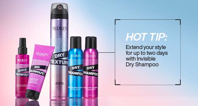 redken invisible dry shampoo, dry shampoo and styling family, heat styling