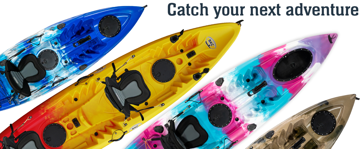 Catch your next adventure with a range or colorful kayaks