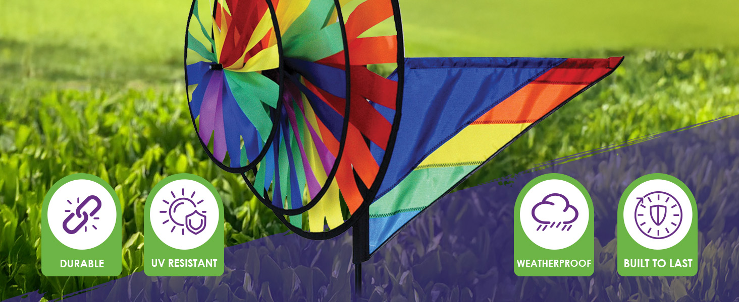 Garden spinner, UV Resistant, Weather-resistant, built to last, durable spinner, festive yard art