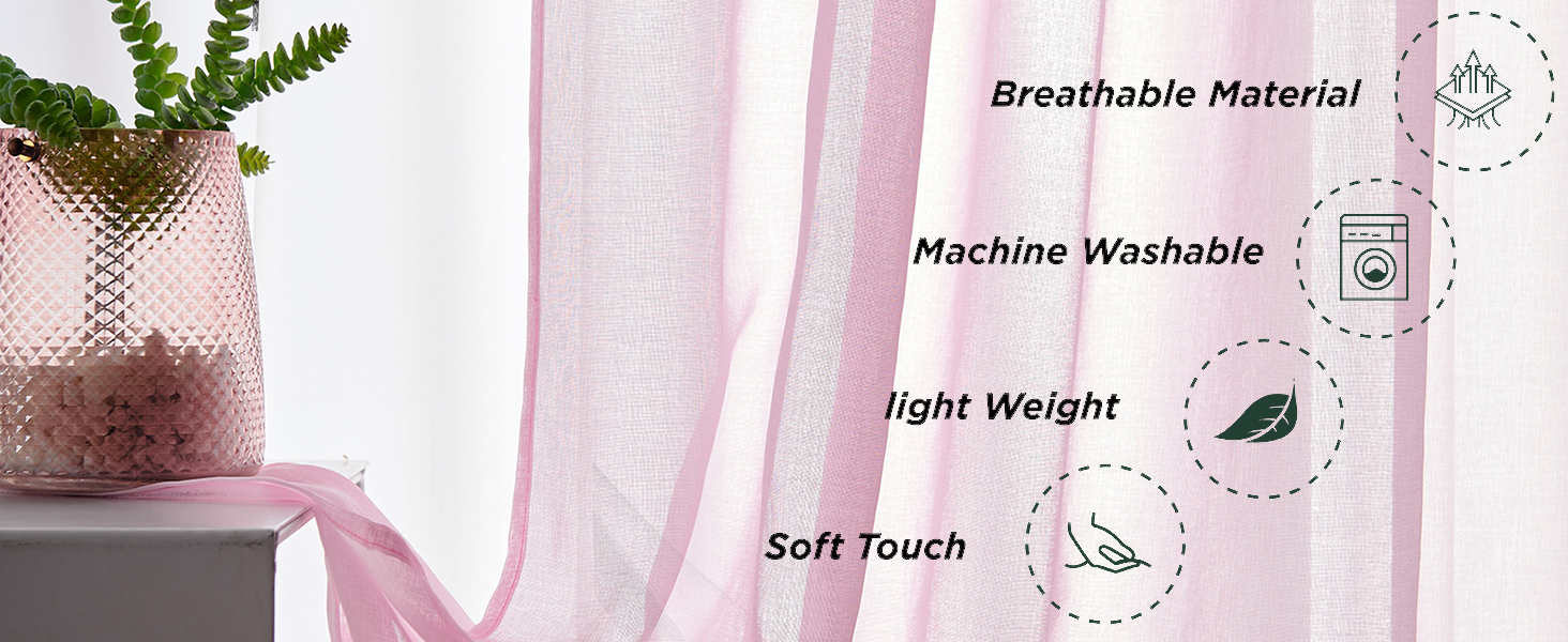 blush pink sheer curtains
