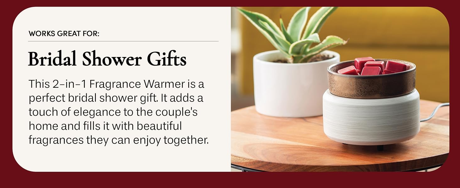 Candle Warmers 2-in-1 Candle and fragrance warmer flame-free safe alternative wax melts