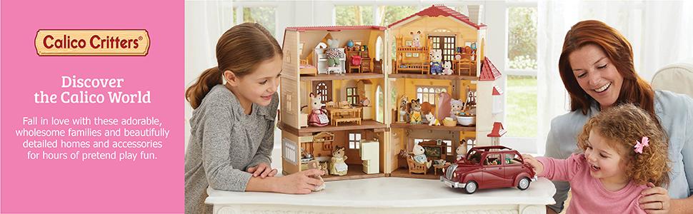 Miniatures; Doll Family; Gift Set; Calico Critters; Cat Family; animal figure; cat toys; cat figures