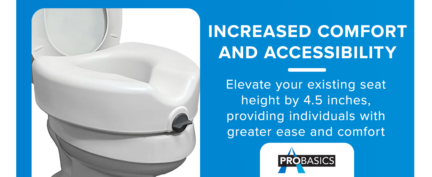 Raised Toilet Seat with Safety Lock 4.5 Inches