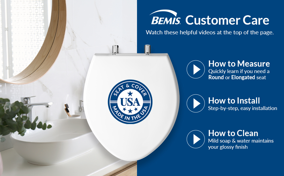 Helpful video resources at the top of the page, easy install, how to measure correct size, cleaning