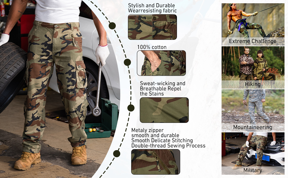 Outdoor Mens Scratch Resistant Pants Four Seasons Hiking Climbing Tactical Trousers