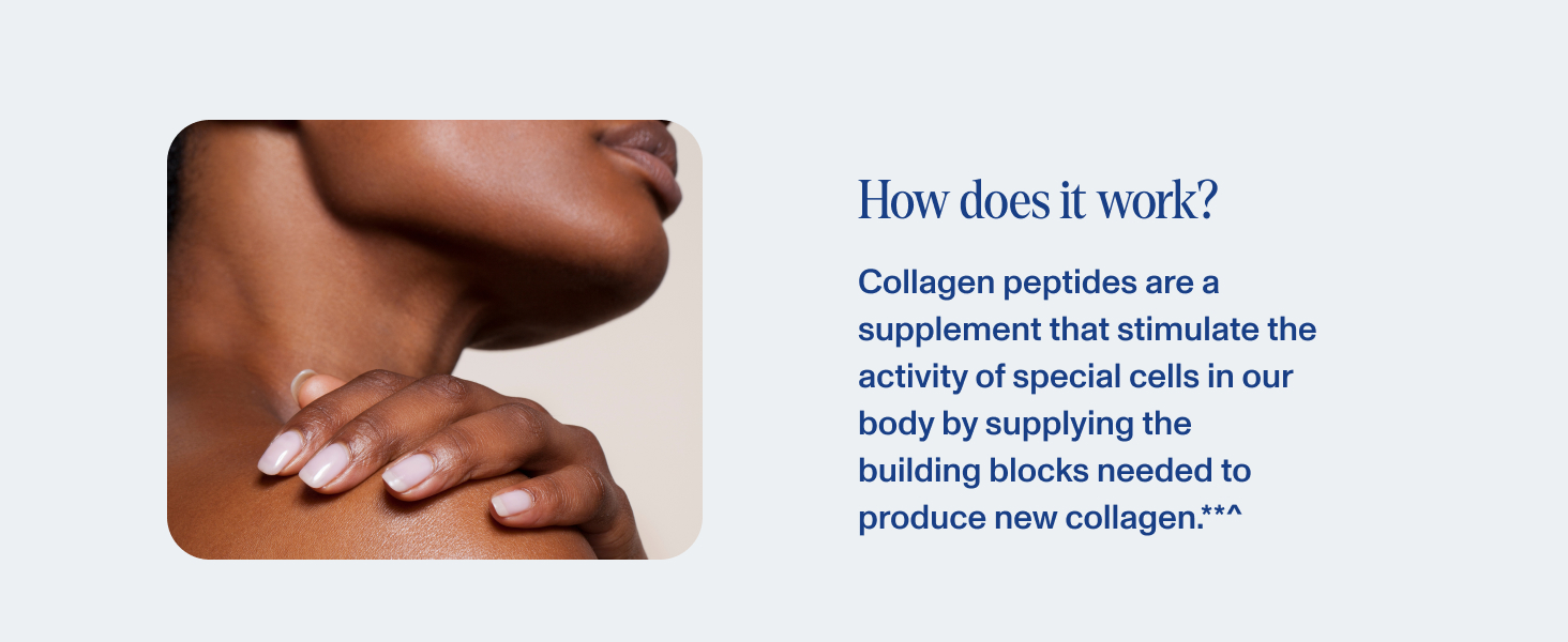 Collagen peptides stimulate the building blocks to make new collagen.