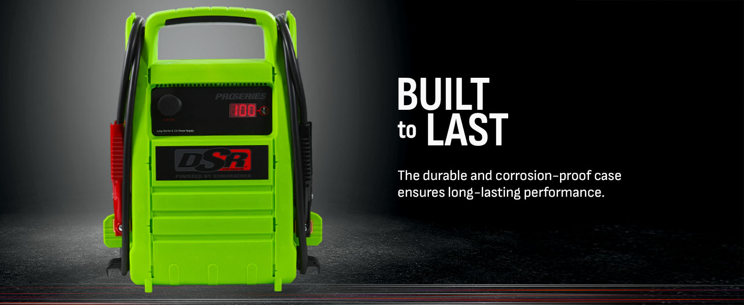 The DSR168G car battery jump starter has a durable and corrosion-proof case for years of use.