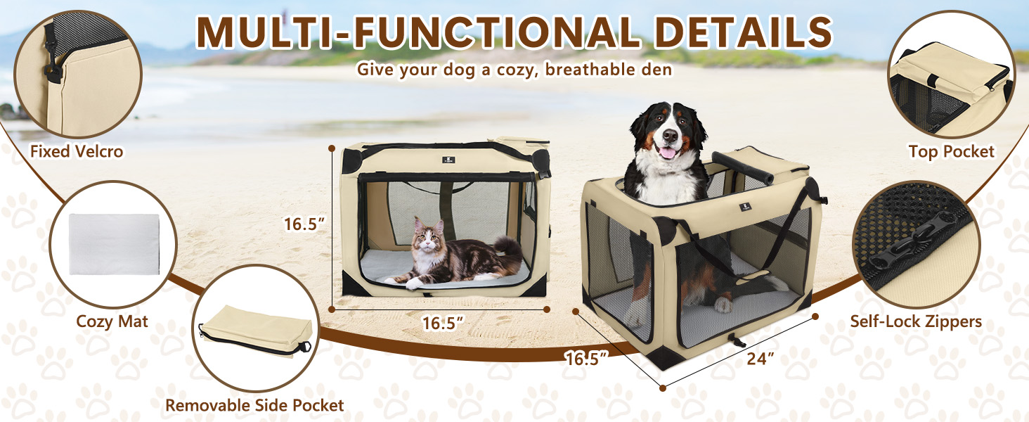 Dog Crate Travel Cage for Large Dogs