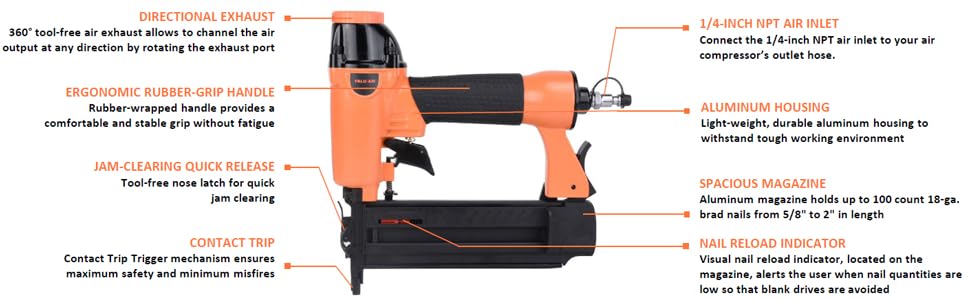 Valu-Air F50Q 2" 18 Gauge Air Brad Nailer