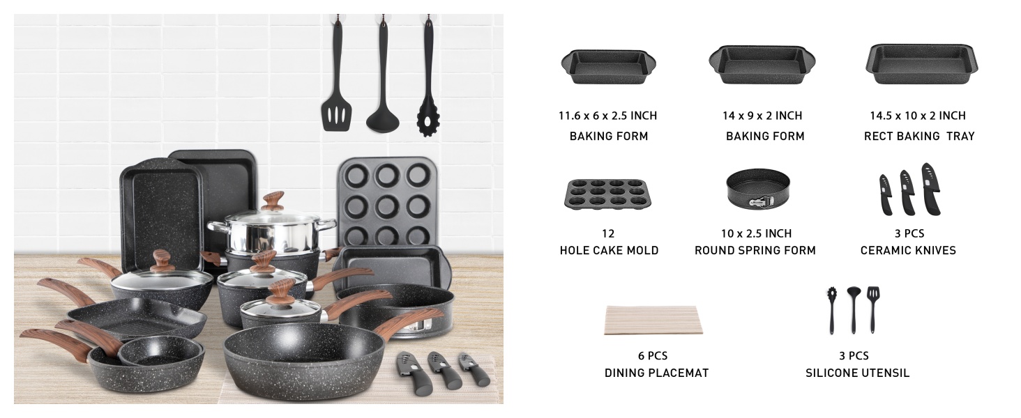 30 piece cookware set